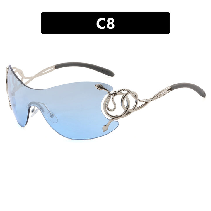 Damen futuristische Sonnenbrille mit verspieltem Design Karnz