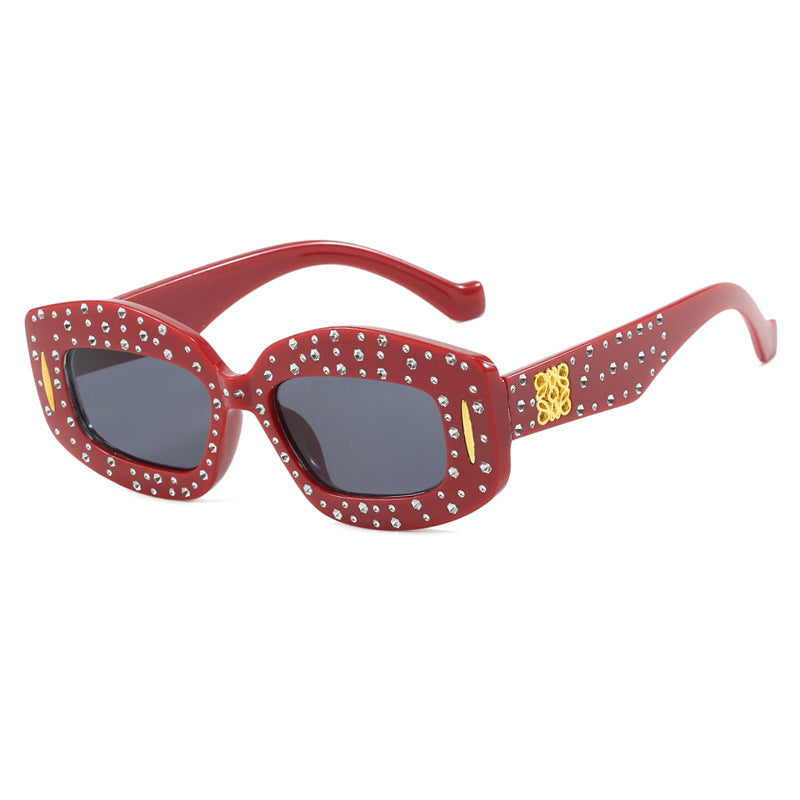 Damen modische Sonnenbrille mit glamourösem Strassbesatz Karnz