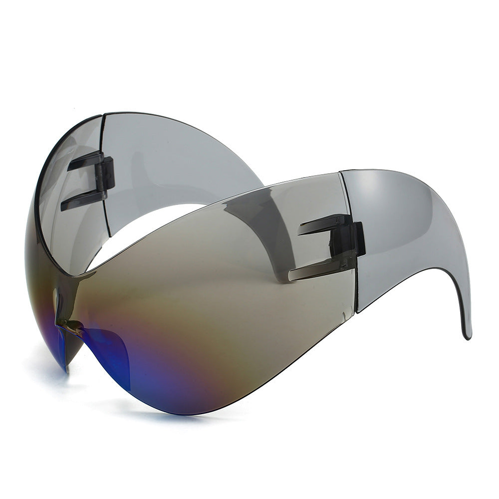 Oversized futuristische Schild Sonnenbrille Karnz