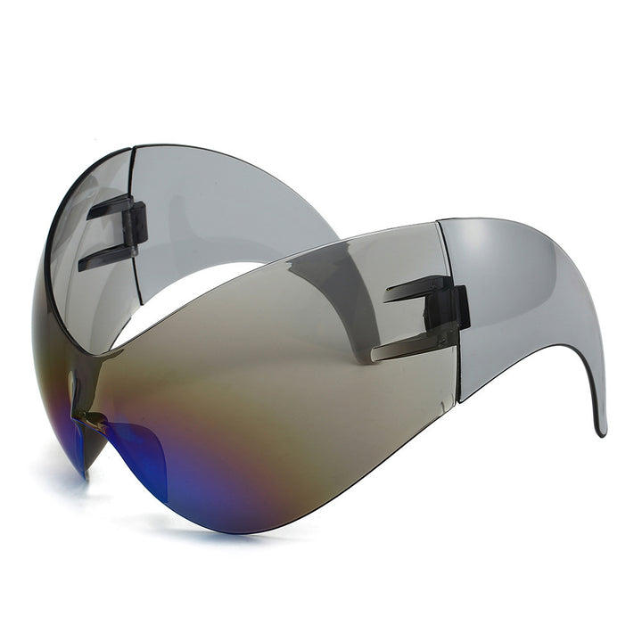 Oversized futuristische Schild Sonnenbrille Karnz