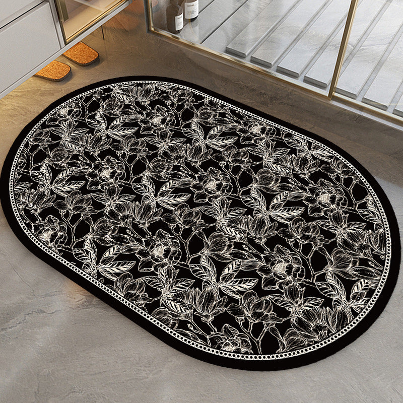 Eleganter Blättermuster-Teppich