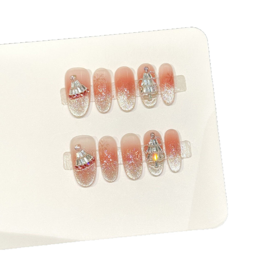 Festliches Glitzerndes Press-On Nagelkunst Set