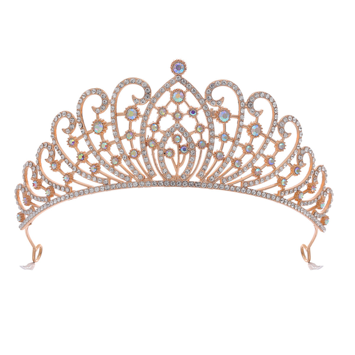 Damen Elegante Strass-Tiara mit floralen Details Karnz