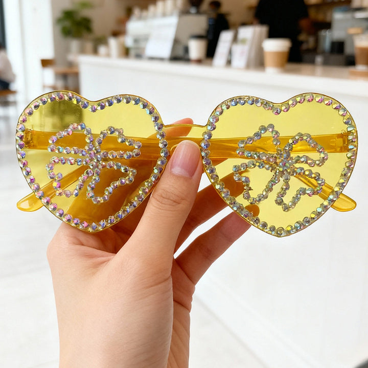 Glamouröse herzförmige Strass-Sonnenbrille Karnz