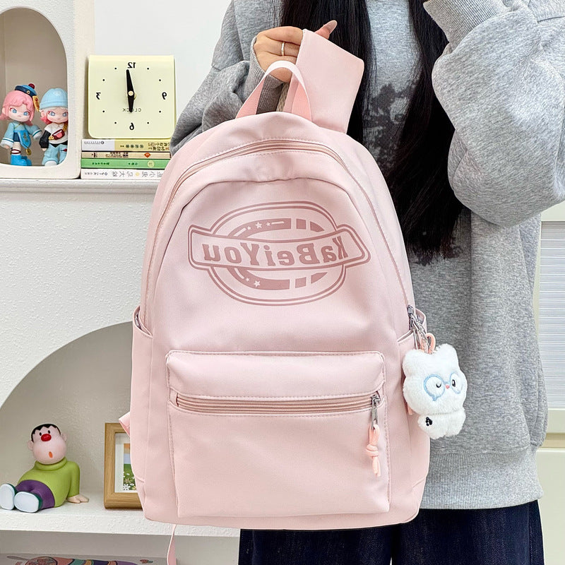 Trendige lässige Rucksack mit Plüsch-Schlüsselanhänger Karnz