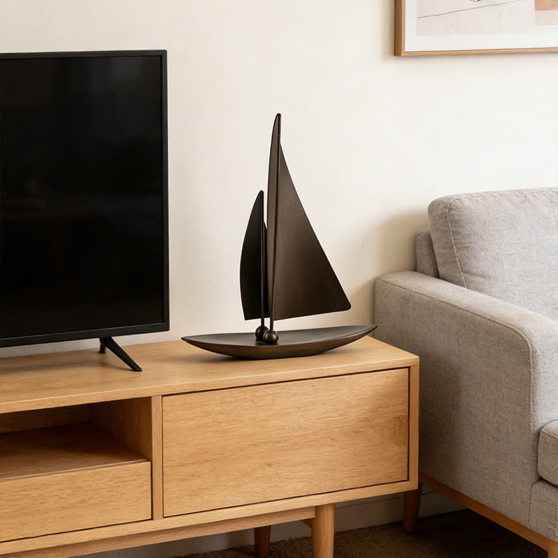 Maritim inspiriertes dekoratives Segelboot-Skulptur
