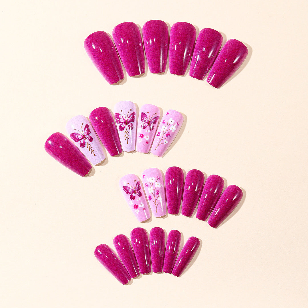 Florales Schmetterling Nagelkunst Set Karnz