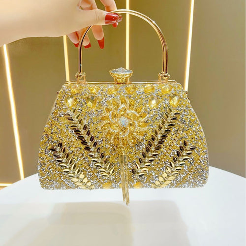 Verzierte Blumen Abendhandtasche