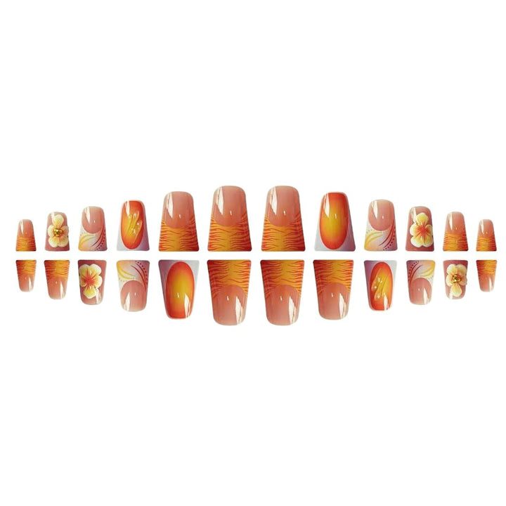 Künstlerisches Florales Press-On Nageldesign Karnz