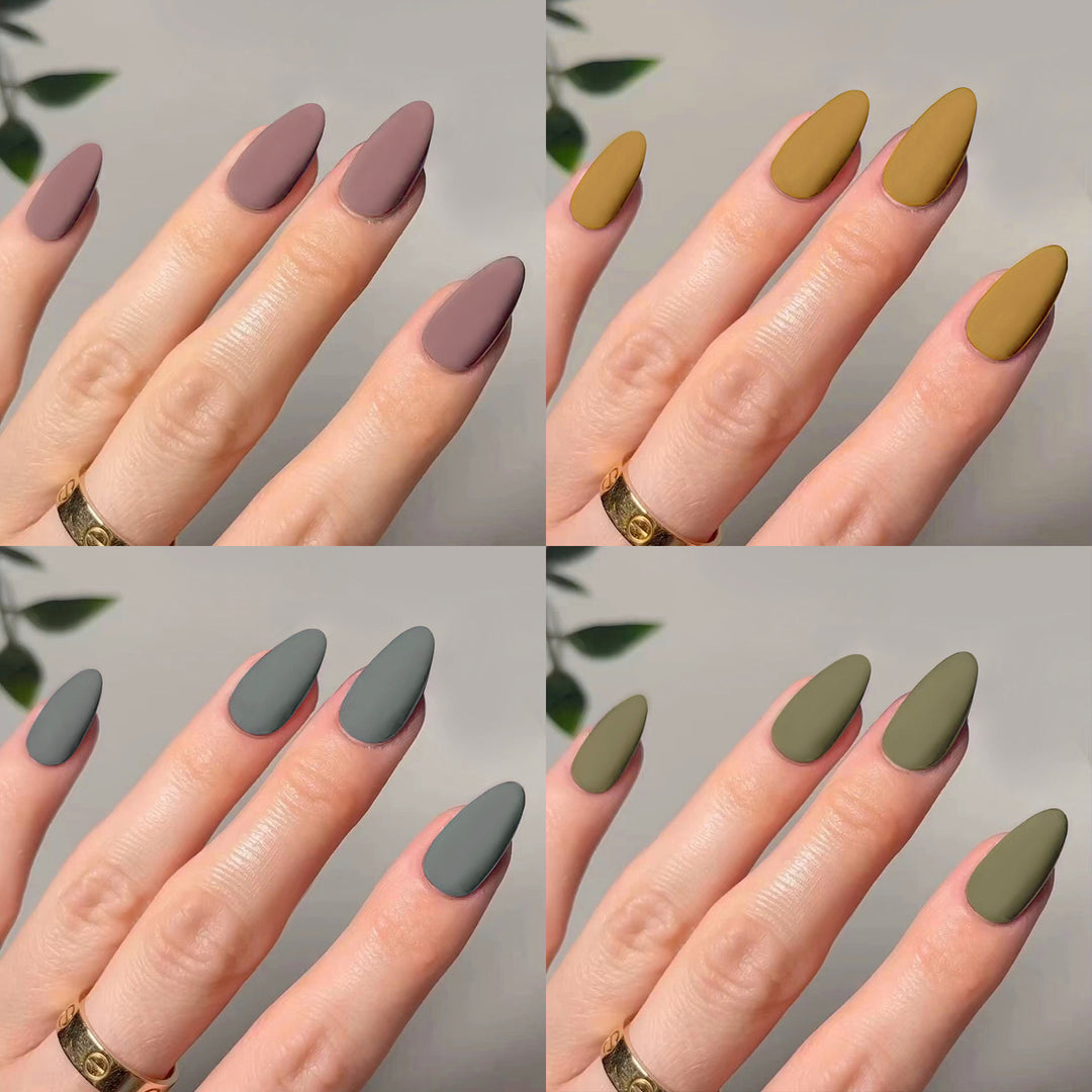 Kunstvolle Stiletto-Nägel im matten Design Karnz