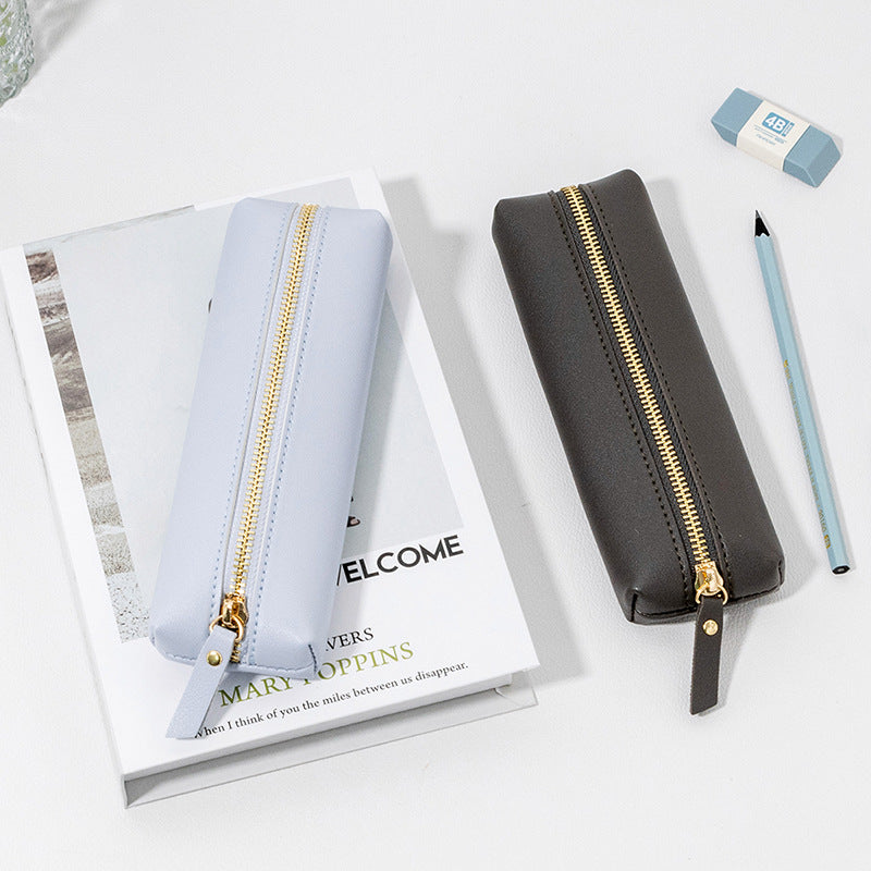 Premium Leder Reißverschluss Bleistift Etui Karnz