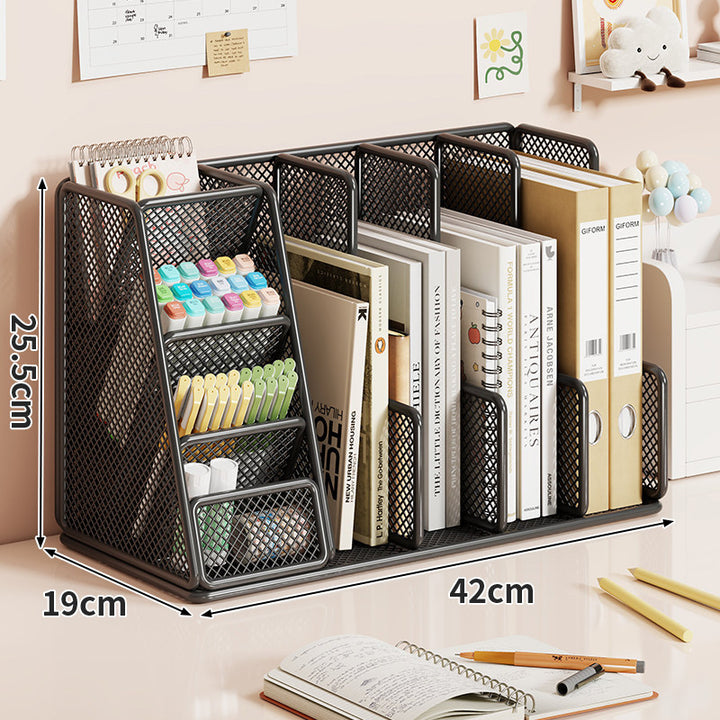 Mesh-Schreibtisch-Organizer mit Mehrfach-Ordner und Stifthalter