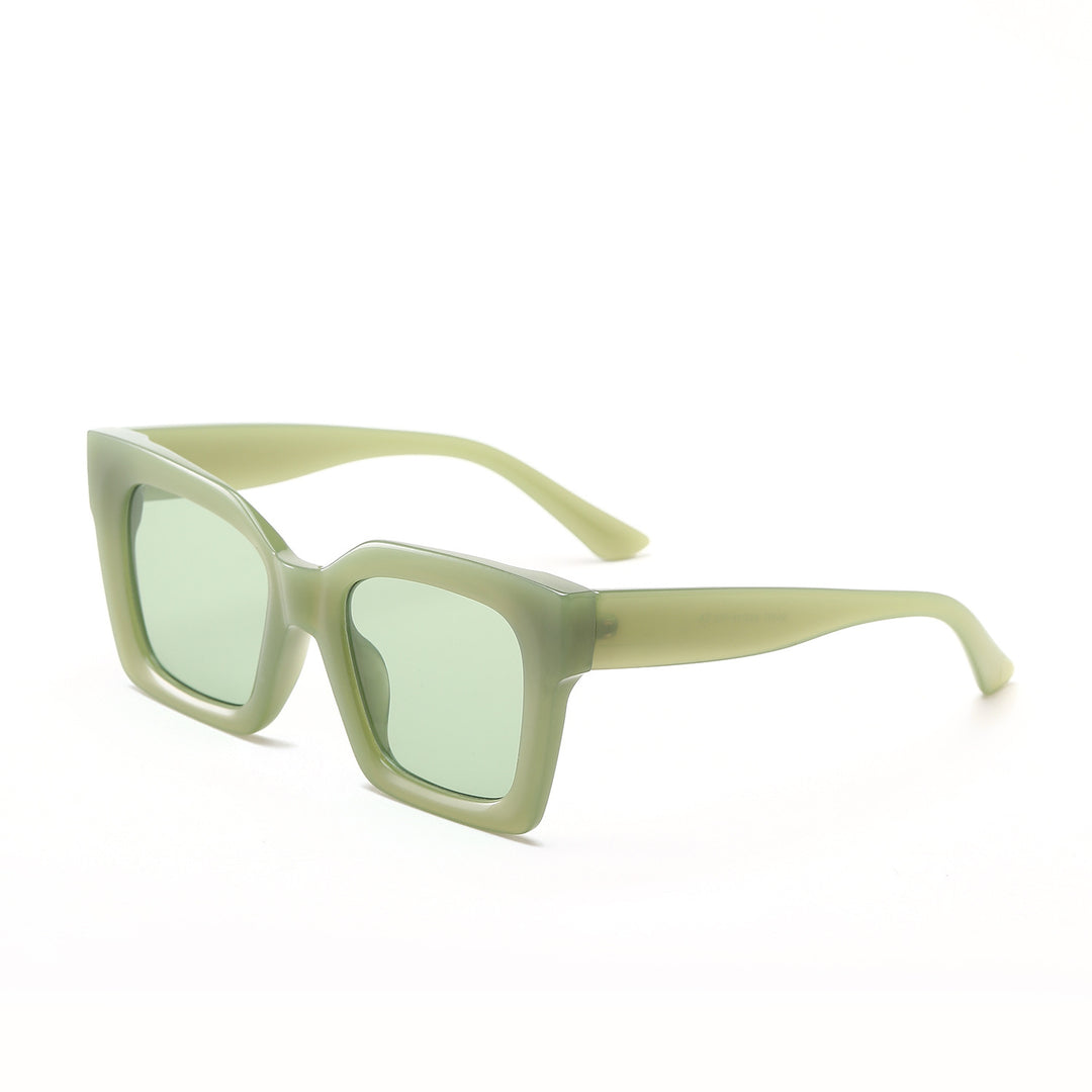 Damen modische quadratische Sonnenbrille mit transparentem Rahmen Karnz