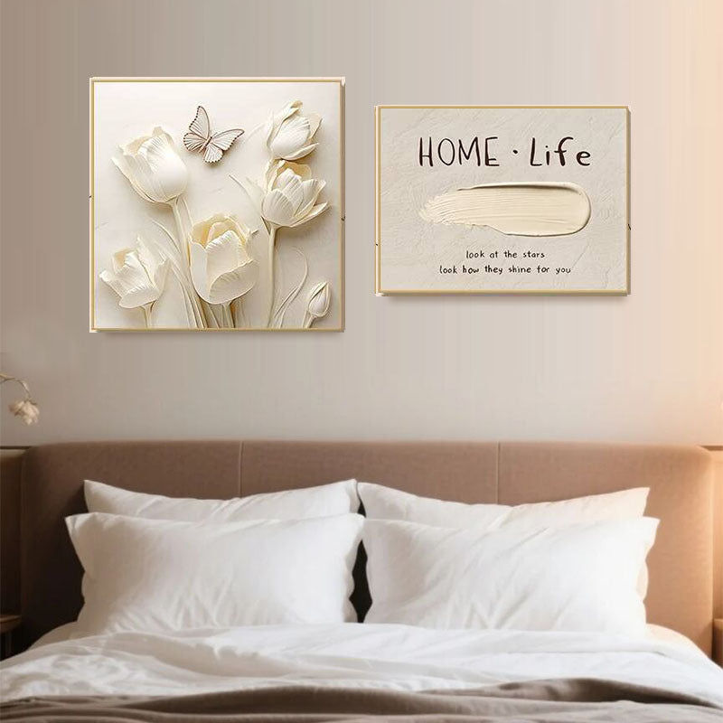 Elegante Blumenreiche Relief Wanddekoration