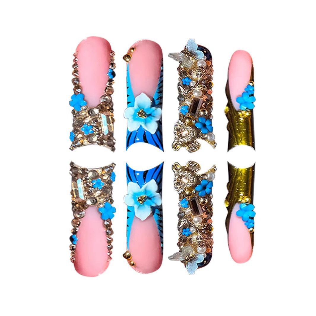 Exquisite Crystal-Embellished Nail Art Extensions Karnz