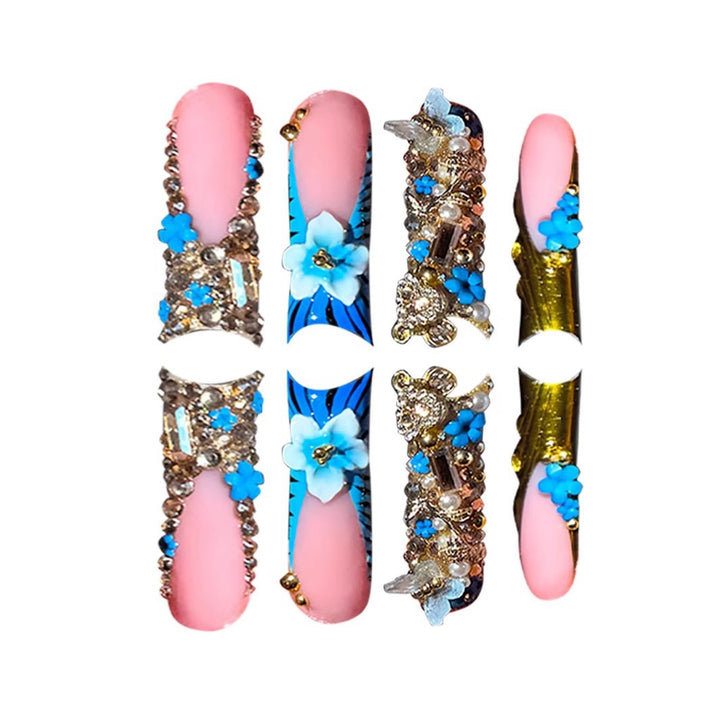 Exquisite Crystal-Embellished Nail Art Extensions Karnz