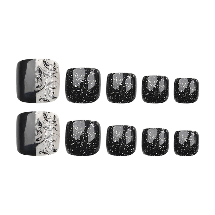 Elegante Fußnagelkunst mit detailliertem Design Karnz
