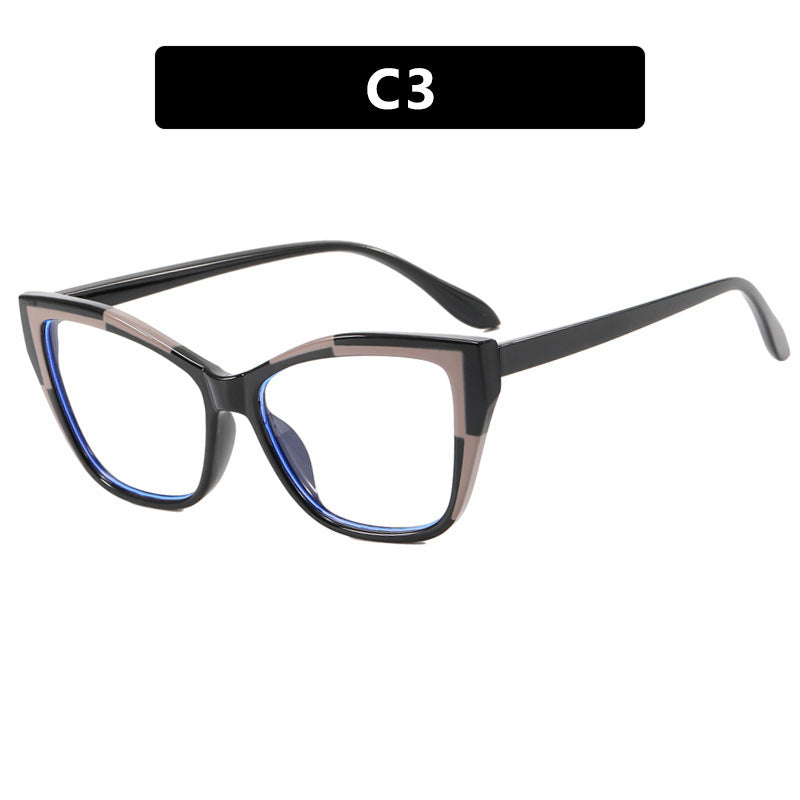 Damen Modische Cat-Eye Brille mit transparentem Rahmen Karnz