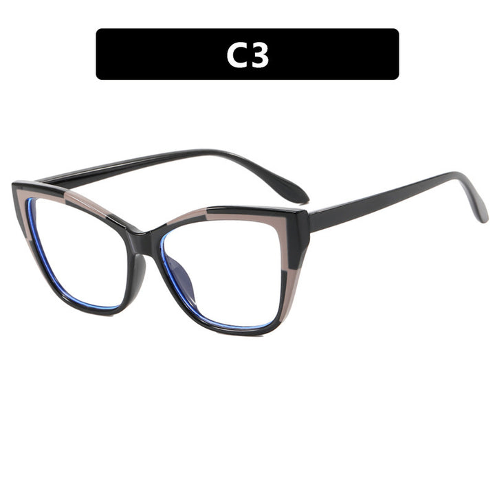 Damen Modische Cat-Eye Brille mit transparentem Rahmen Karnz