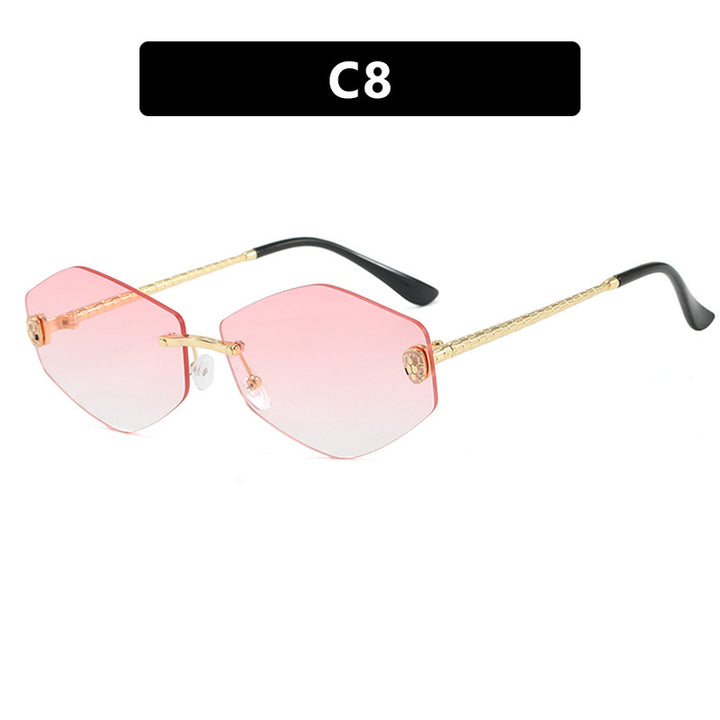 Damen geometrische Sonnenbrille im modernen Design mit elegantem Metallrahmen Karnz