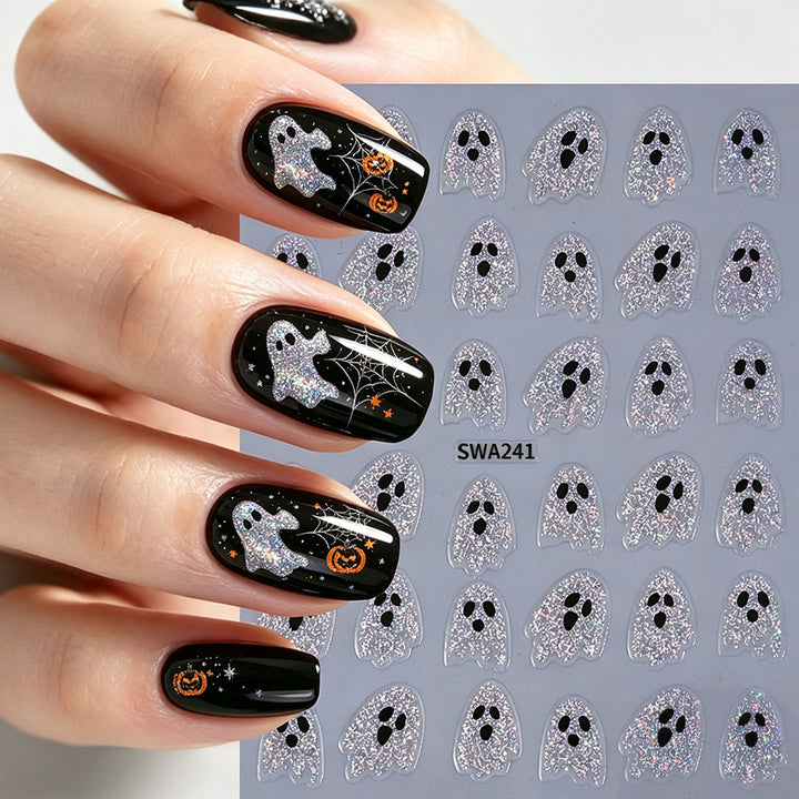 Halloween-Themen Geister Nagelkunst Aufkleber