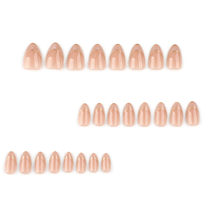 Elegante Gel-Nägel mit Glitzer- und French-Tip-Verzierung Karnz