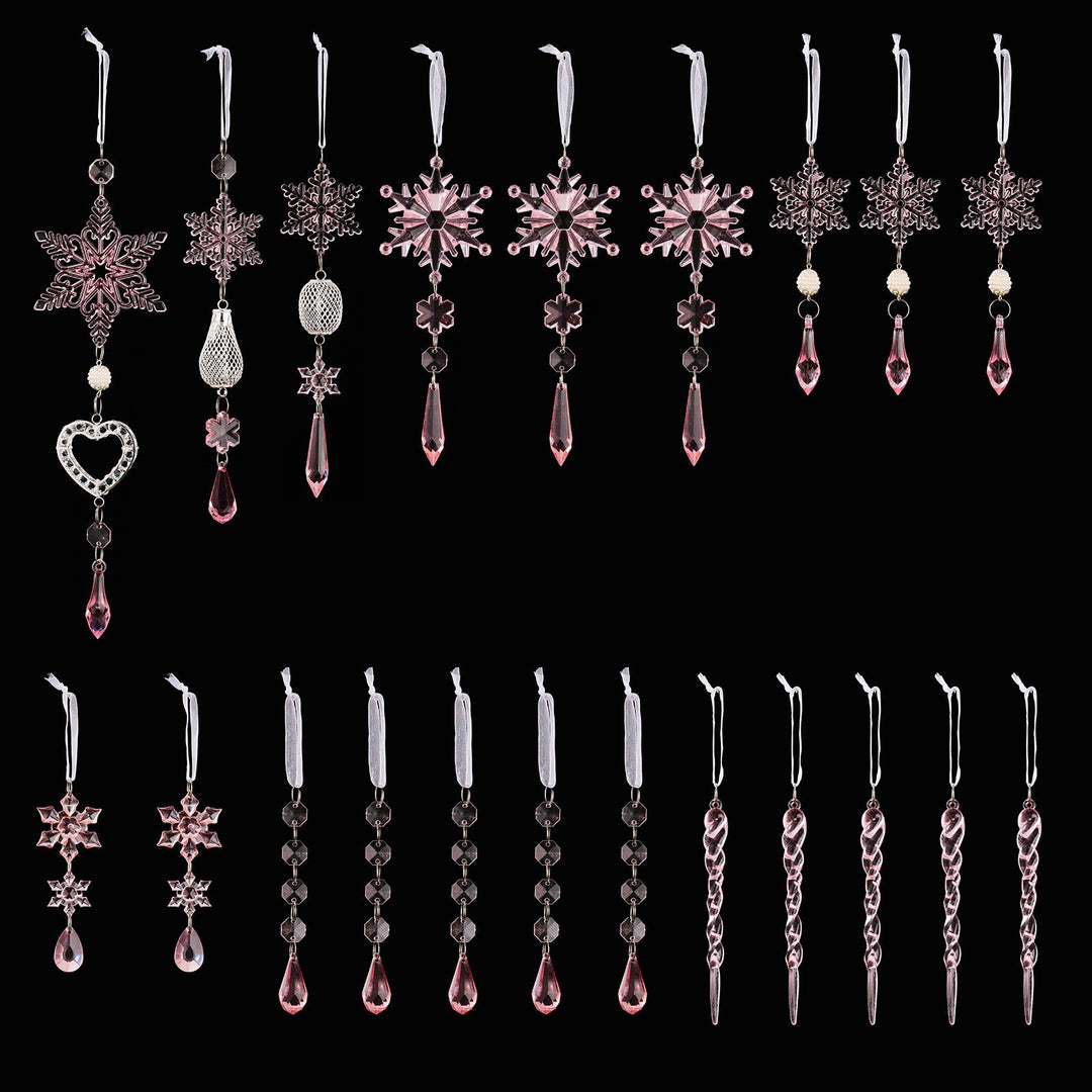 Dekoratives Schneeflocken Ornament Set Karnz