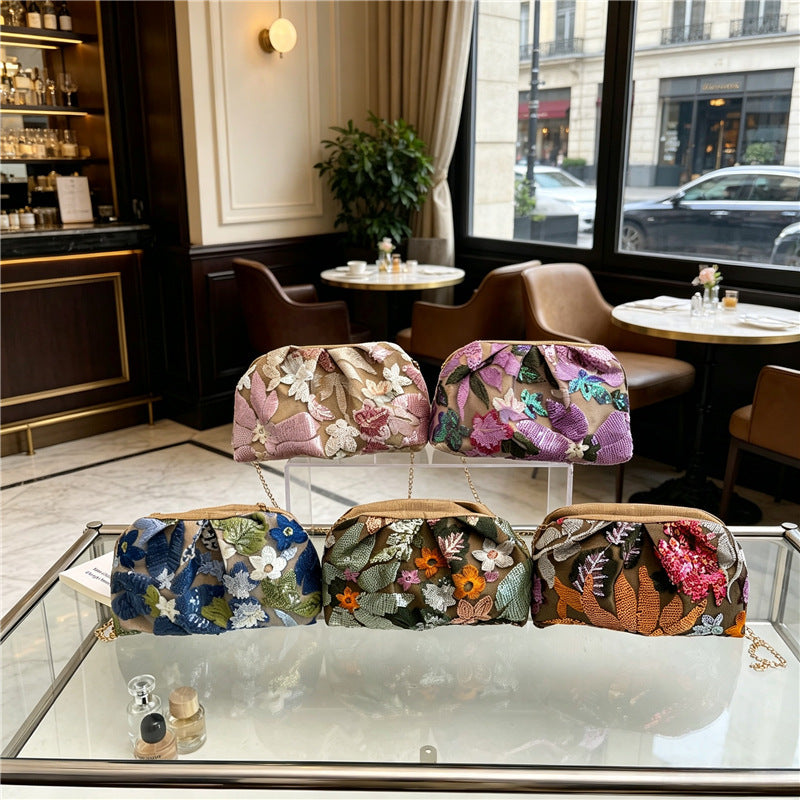 WoElegant Florale Pailletten Clutch-Tasche Karnz