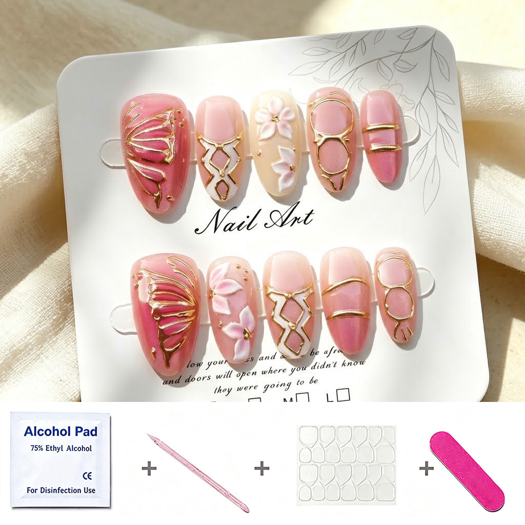 Dekoratives Floral Eleganz Press-On Nail Set