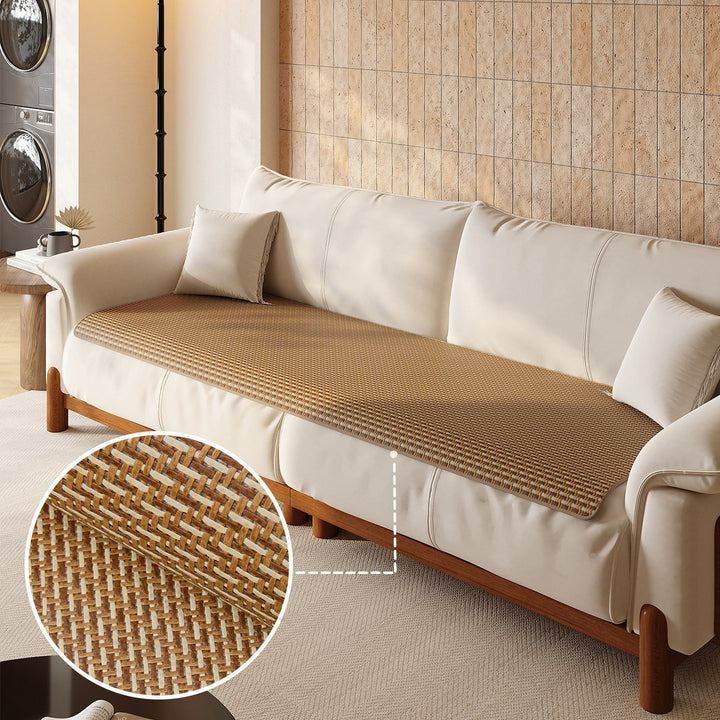 Sofa Seat Woven Breathable Summer Cooling Rattan-Style Protector