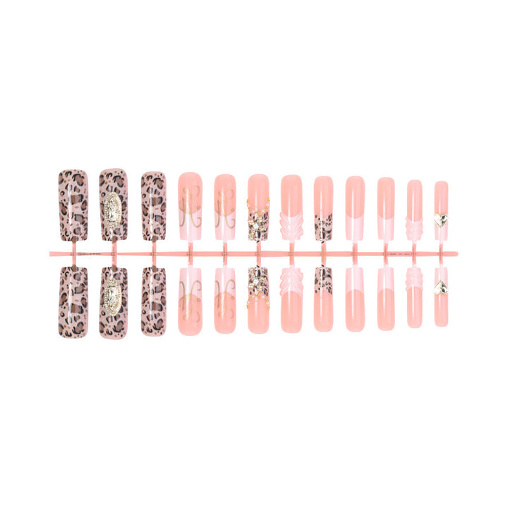Premium dekoratives Press-On Nagelkunstset mit eleganten Leopardenmustern Karnz
