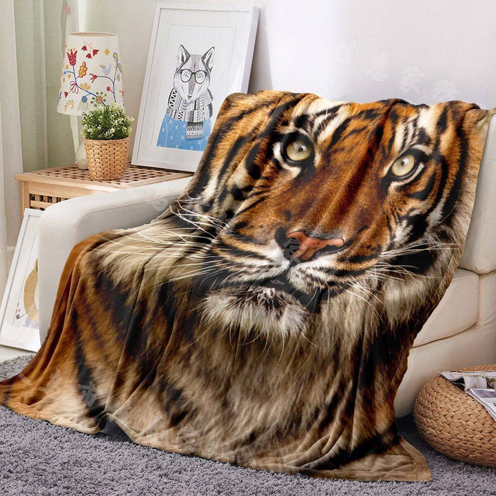Tiger Print Plush Wurfdecke