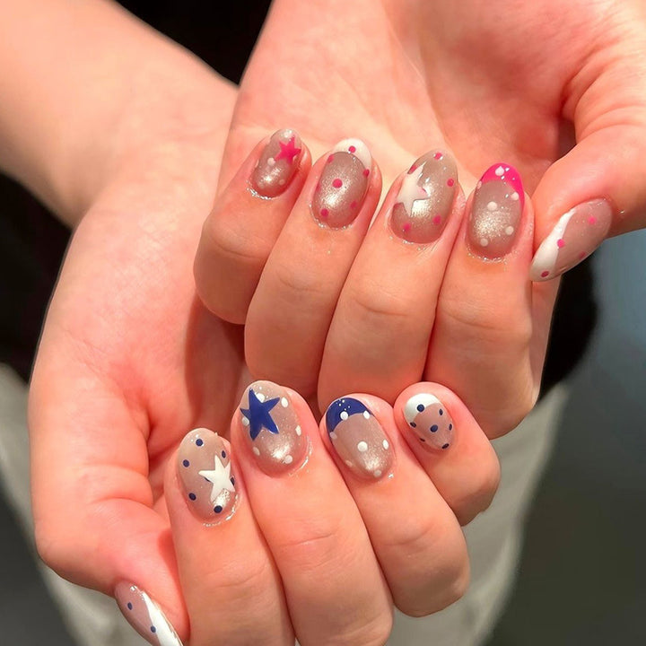 Verspielt Hase-Themen Press-On Nagelkunst Set Karnz