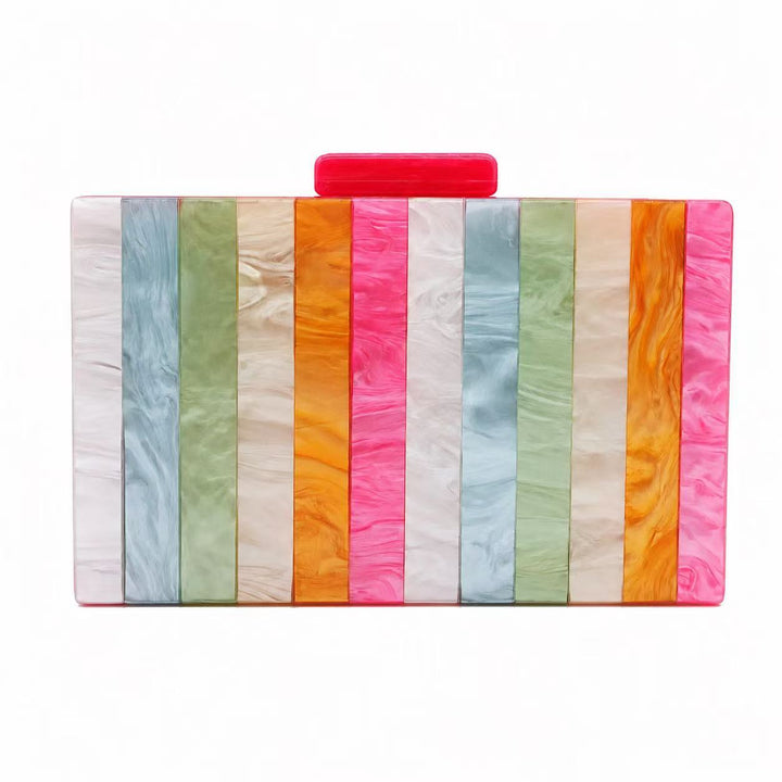 Geometrische Mehrfarben-Acryl-Clutch