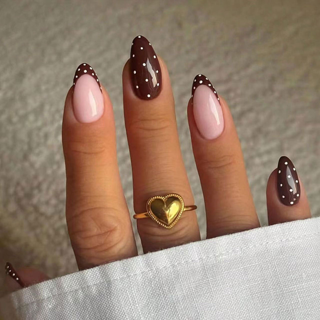 Elegantes abstraktes französisches Nagelkunst-Set