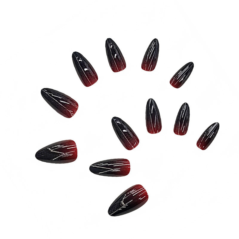 Ombre Glänzende Stiletto Press-On Nägel Karnz
