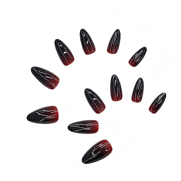 Ombre Glänzende Stiletto Press-On Nägel Karnz