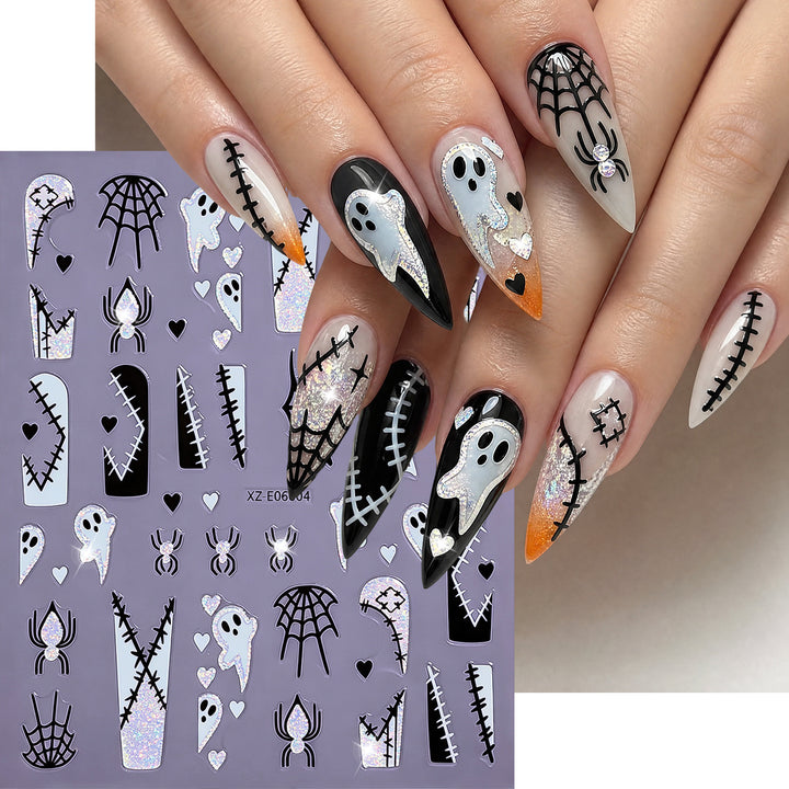 Leuchtende Geister-Nagelkunst Aufkleber Set