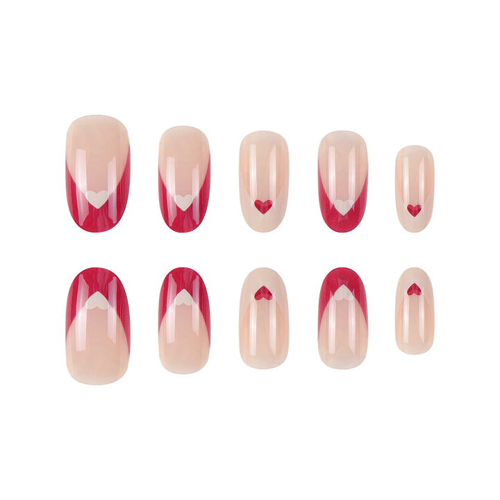 Heart-Accent Stiletto Press-On Nägel Karnz