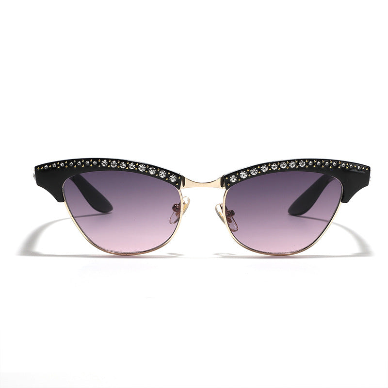 Damen Katzenaugen Brille mit eleganten Glitzerdetails Karnz