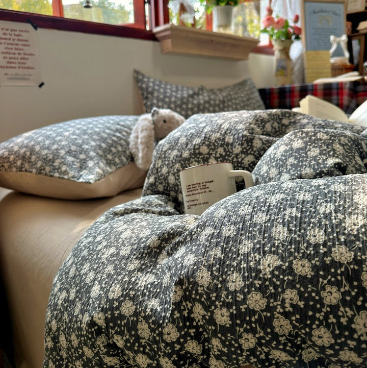 Blumenmuster Steppbettwäsche Set