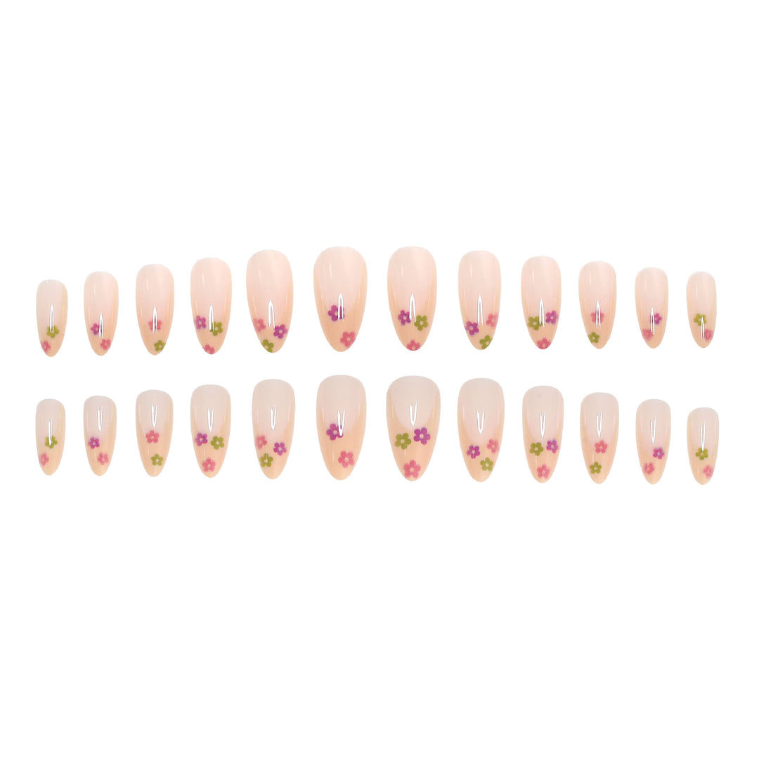 Florale Akzent Press-On Nagelset