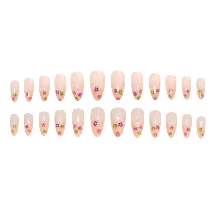 Florale Akzent Press-On Nagelset