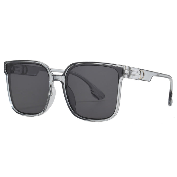 Damen stylische quadratische Sonnenbrille mit transparentem Rahmen Karnz