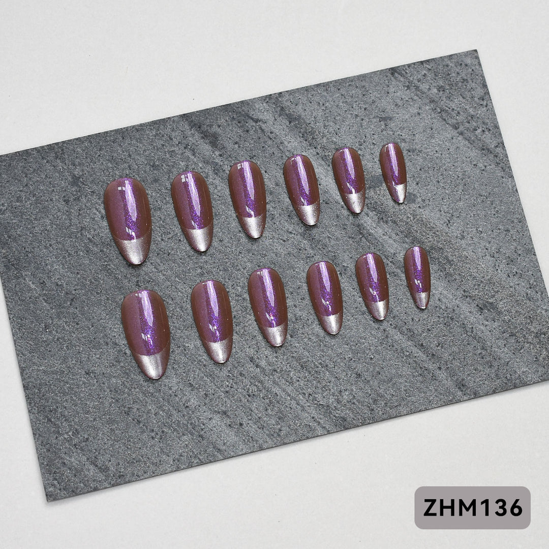 Künstlerisches Press-On-Nagelset mit Kirschblütenmuster Karnz