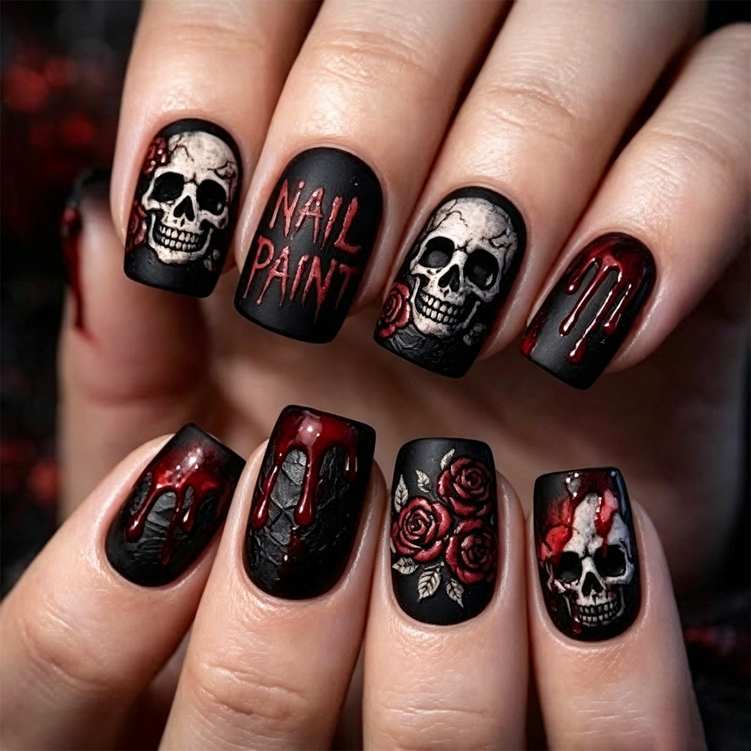 Künstlerische Gothische Nagelkunst Verlängerungen Karnz