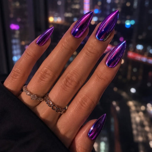 Glänzendes Stiletto Press-On Nägel Set Karnz