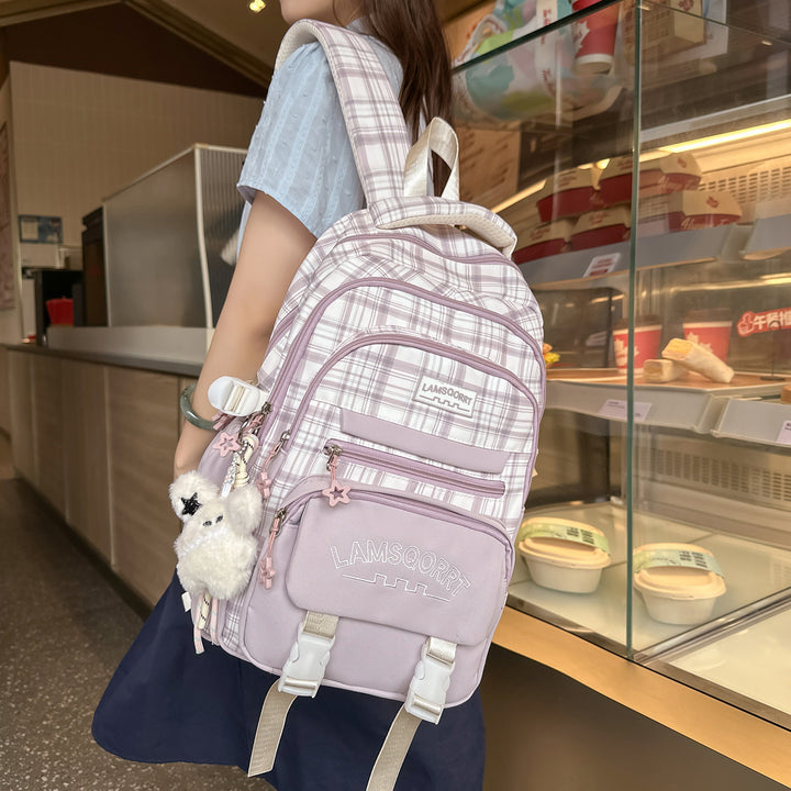 Stylische Karomuster-Rucksack Karnz