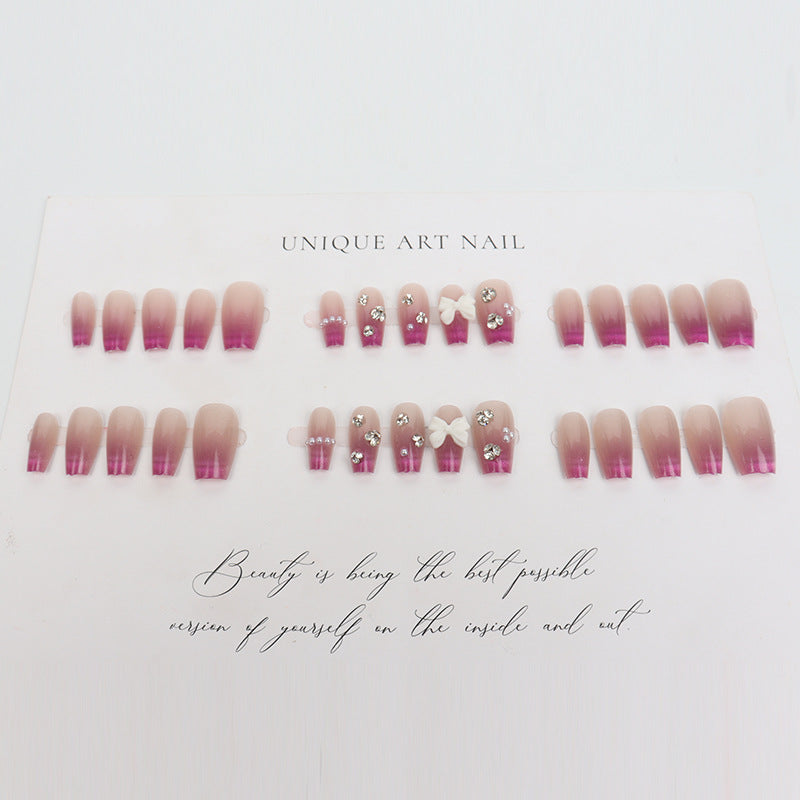 Glamouröse Ombre Dekorative Press-On Nagelset Karnz
