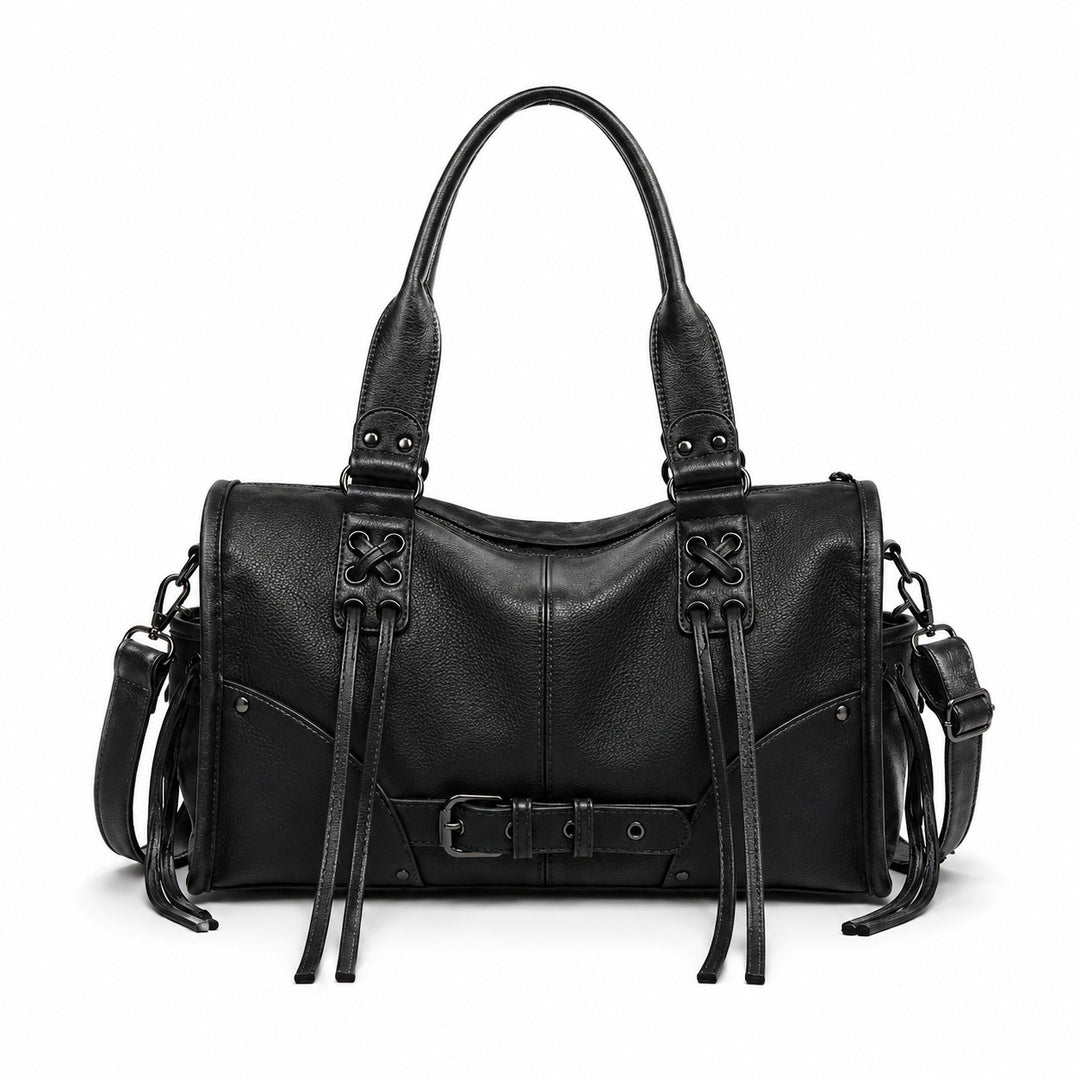 Elegante strukturierte Lederhandtasche
